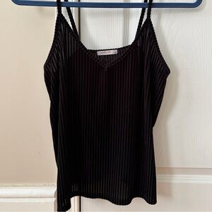 🌸 2 for 30 🌸 Sheer Black Ribbed Velvet Tank - Super Flattering and Lightweight